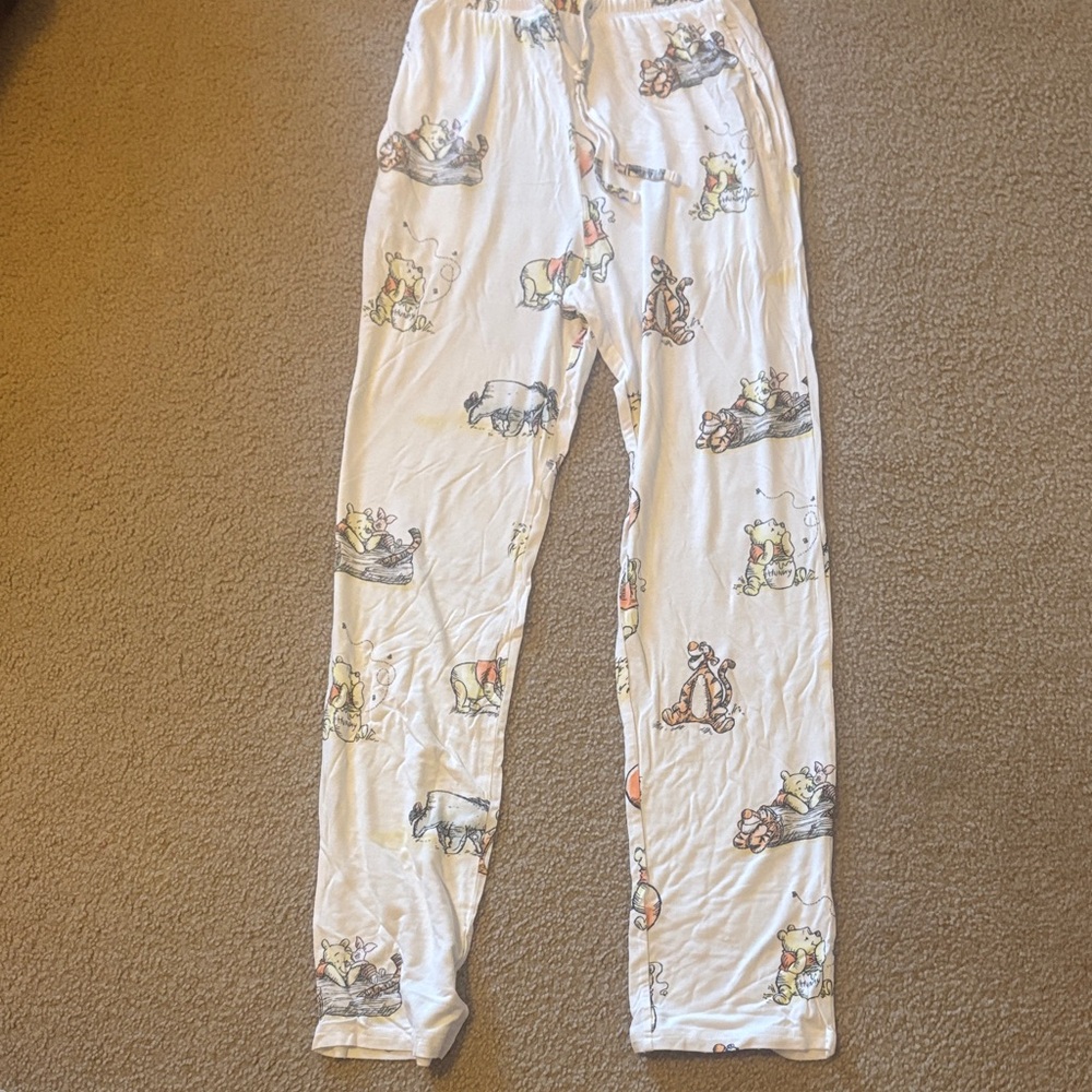 Disney Cream Pajama Pants with Winnie the Pooh Design